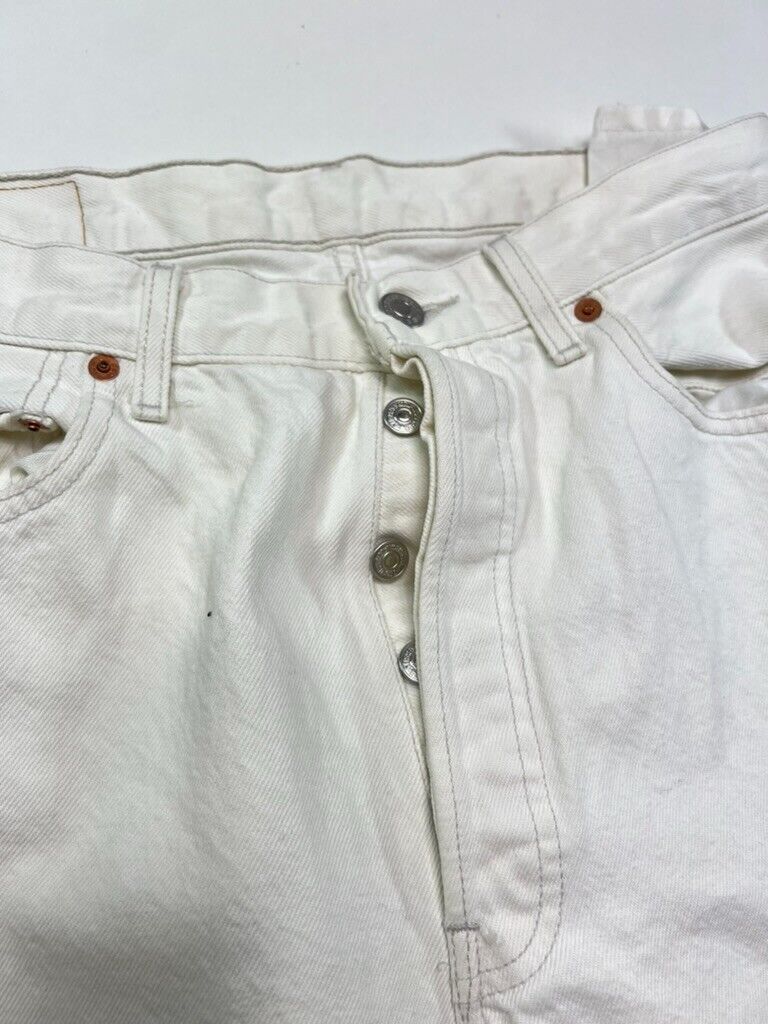 Vintage 90s Levi's 501 XX White Denim Button Fly Pants Size 32