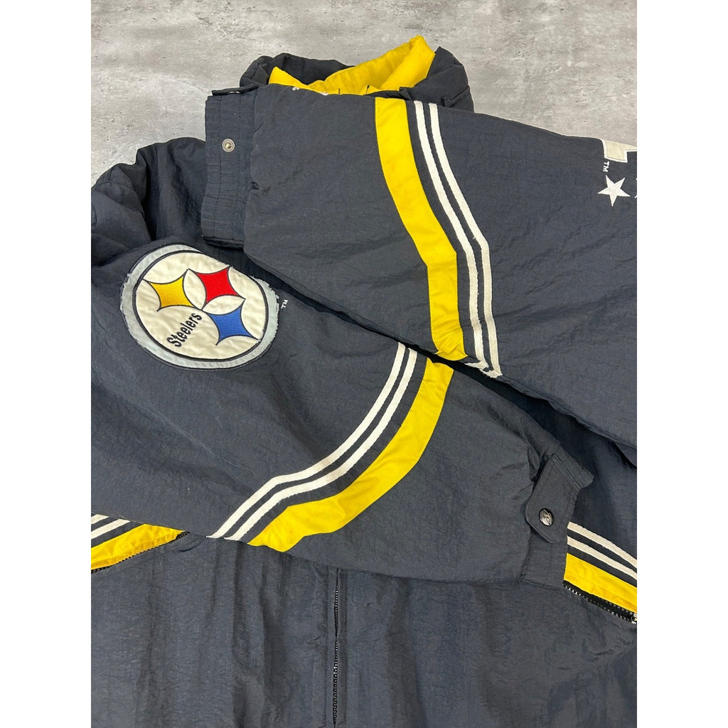 Vintage 90s Pittsbrugh Steelers NFL Embroidered Insulated Jacket Size XL