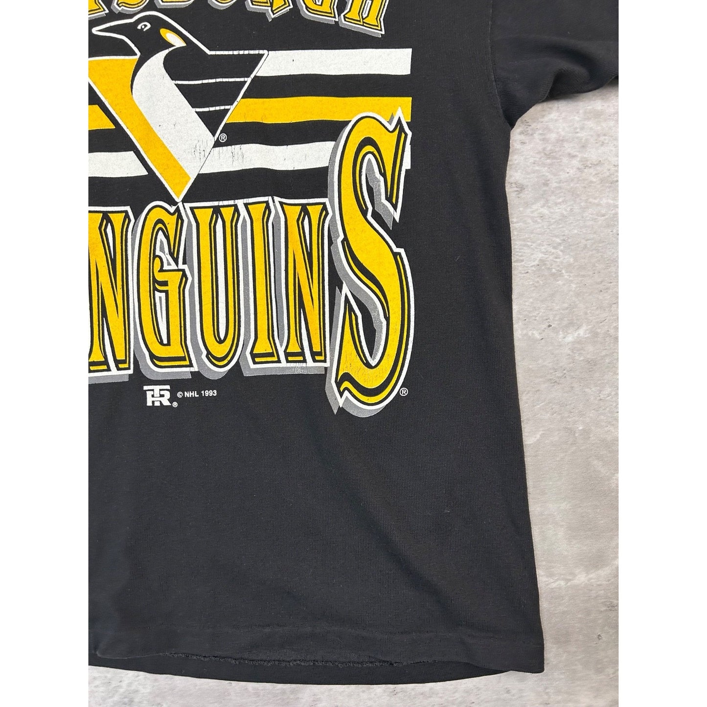 Vintage 90s Pittsburgh Penguins NHL Graphic Spellout Hockey Jersey Size Medium