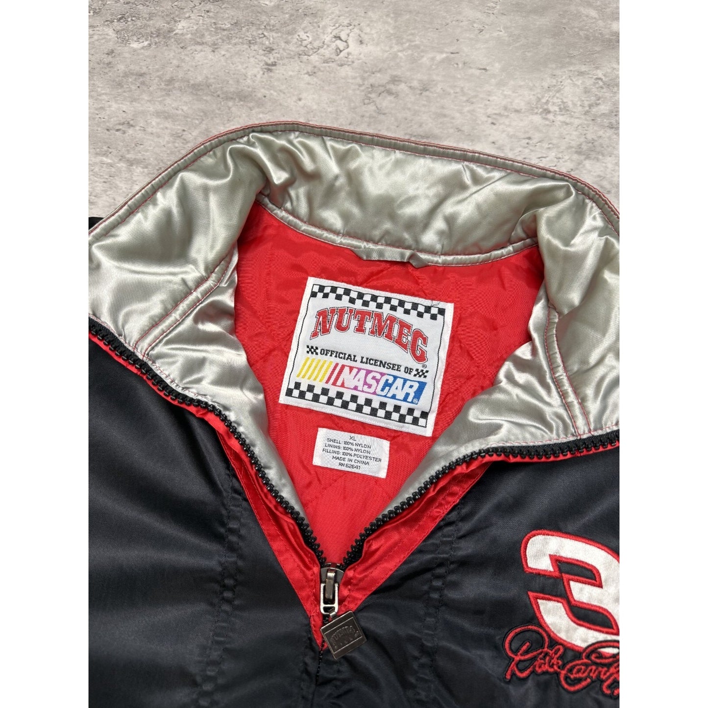 Vintage Dale Earnhardt #3 Nascar Insulated Full Zip Embroidered Jacket Size XL