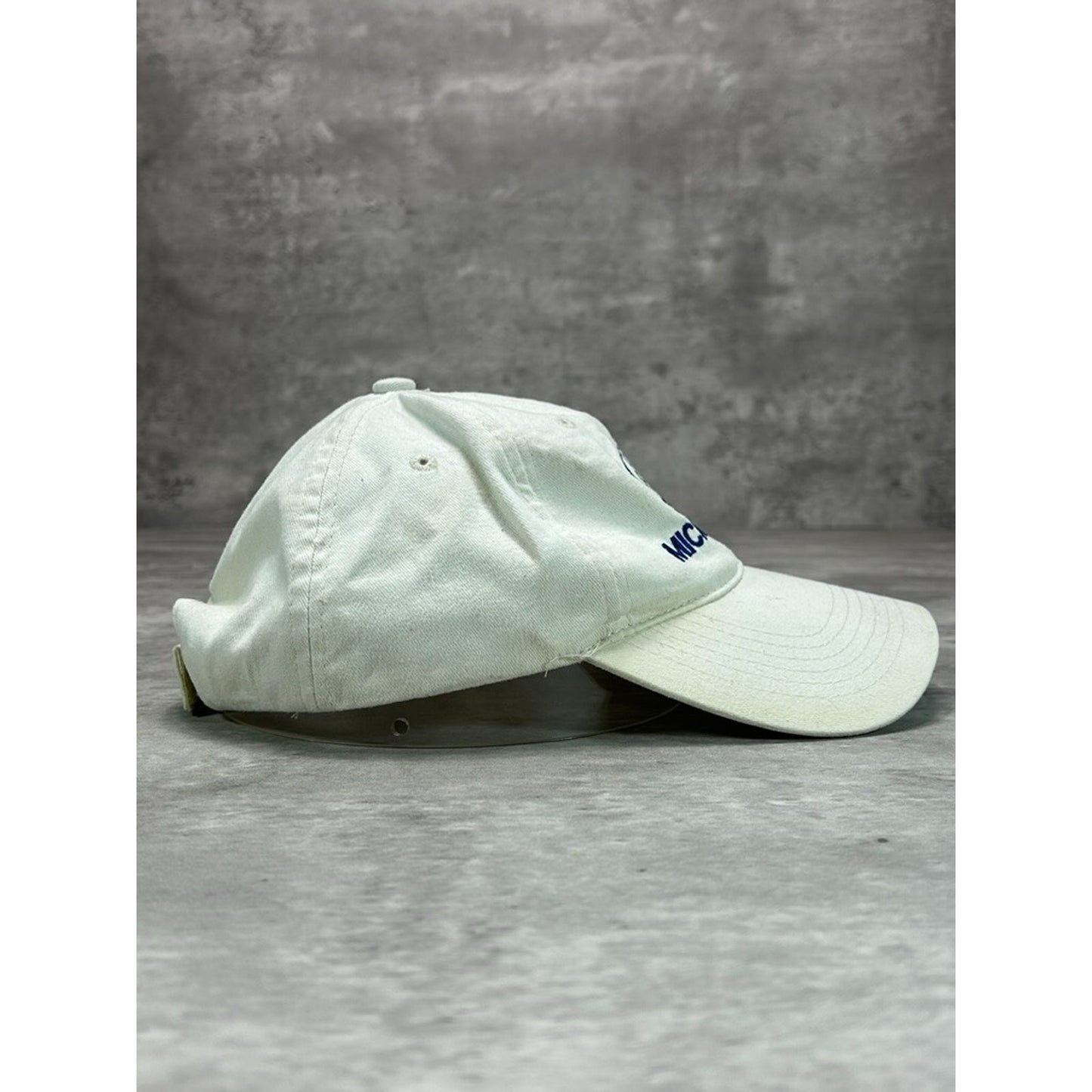 Vintage Ford Central Michigan Embroidered Spellout Strapback Hat OSFA White