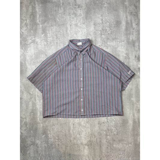 Vintage 80s/90s Wendy's Reworked Cropped Button Up Shirt Size XL