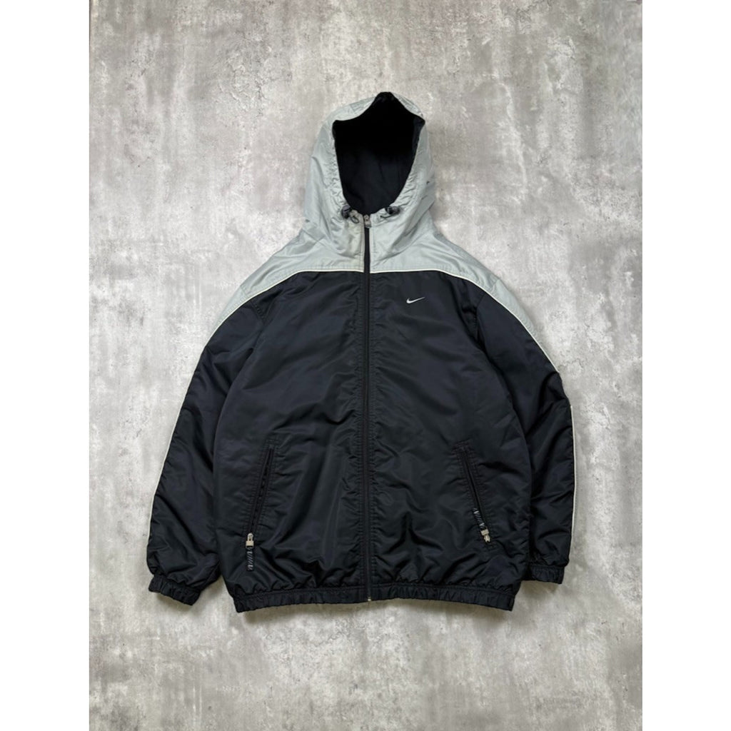Vintage Nike Embroidered Mini Swoosh Insulated Hooded Full Zip Jacket Size Large