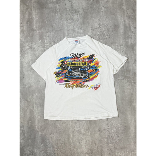 Vintage 90s Rusty Wallace #2 Miller Racing Nascar Art Graphic T-Shirt Size XL
