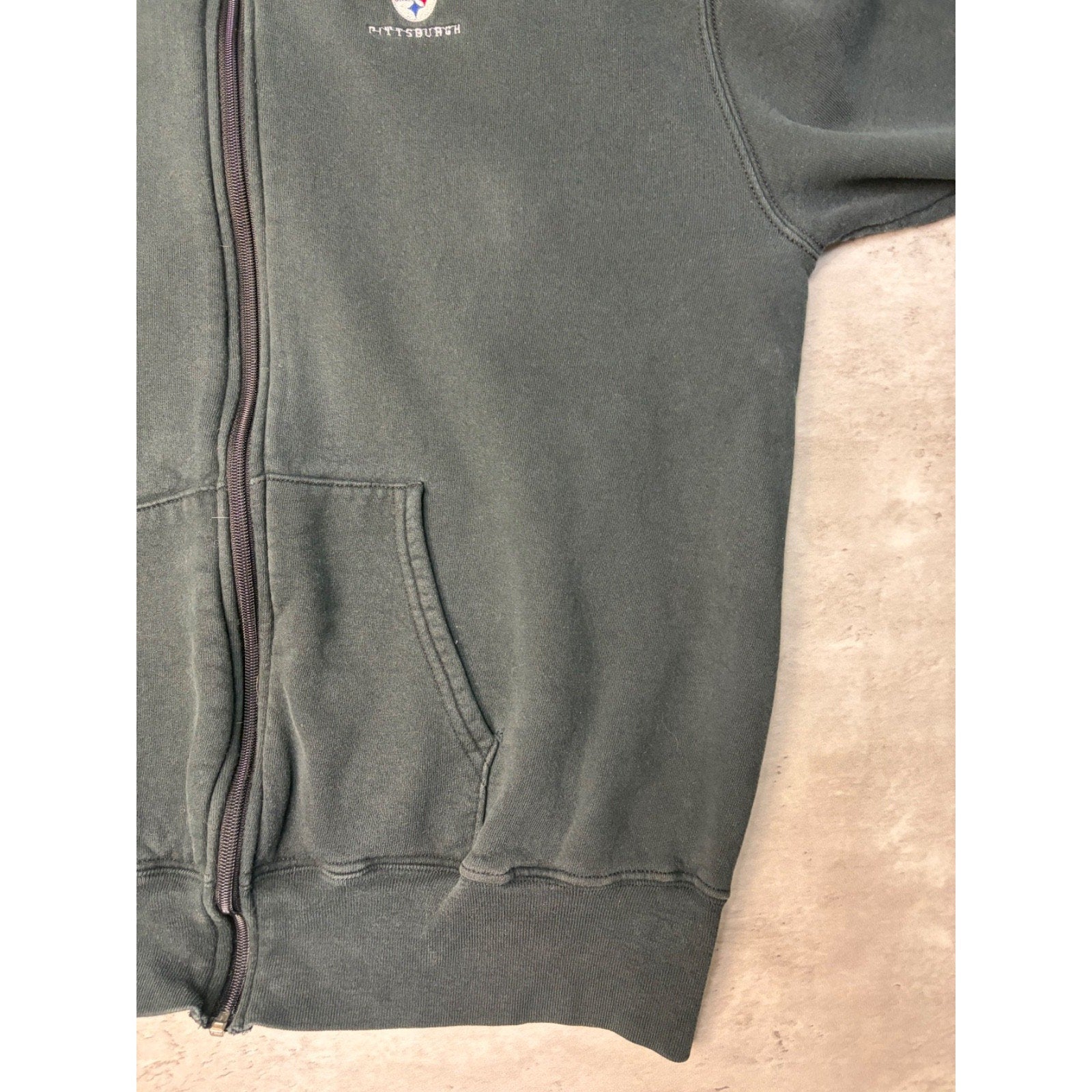 Vintage 90s Pittsburgh Steelers NFL Embroidered Full Zip Hooded Sweatshirt Sz XL
