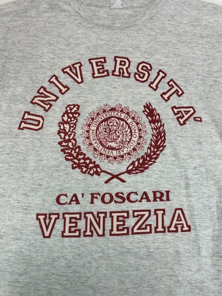 Vintage Universita' Ca' Foscari Venezia Crest Graphic T-Shirt Size Large