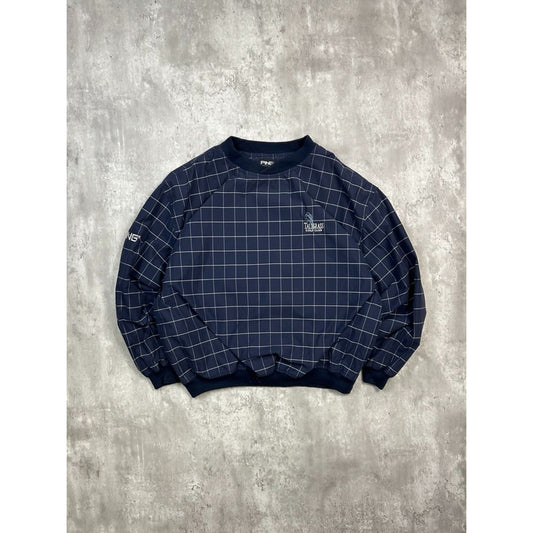 Vintage PING Tall Grass Golf Club Checkered Print Pullover Nylon Jacket Sz Large