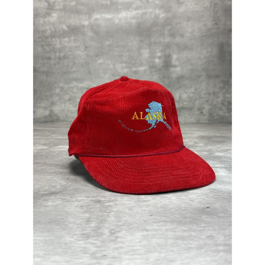 Vintage 80s/90s Alaska Embroidered Corduroy Destination Snapback Hat OSFA