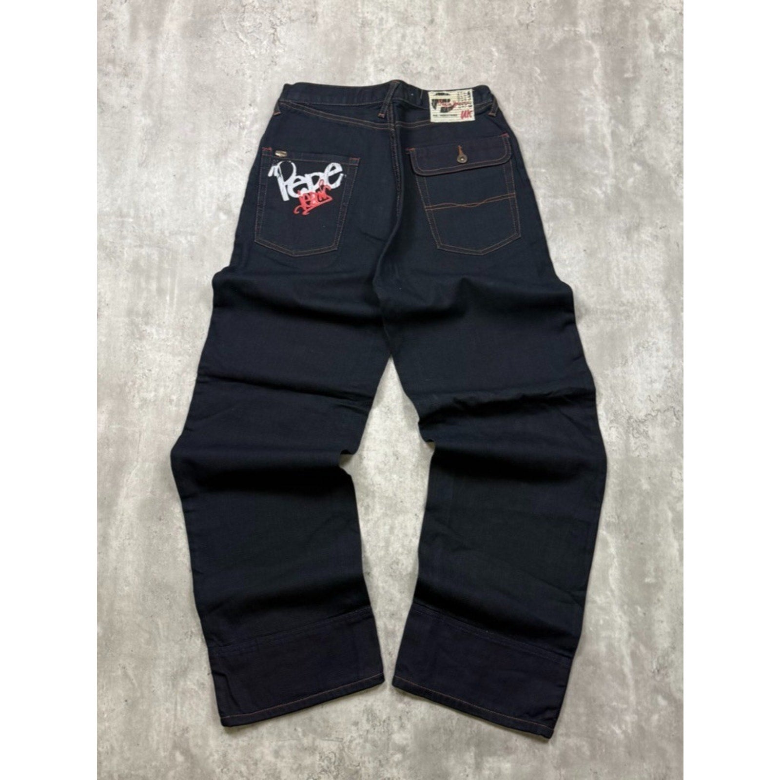 Vintage Y2K Womens Pepe Jeans Graffiti Graphic Dark Wash Denim Pants