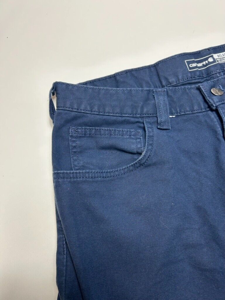 Carhartt Relaxed Fit Canvas Workwear 5 Pocket Pants Size 33W Blue