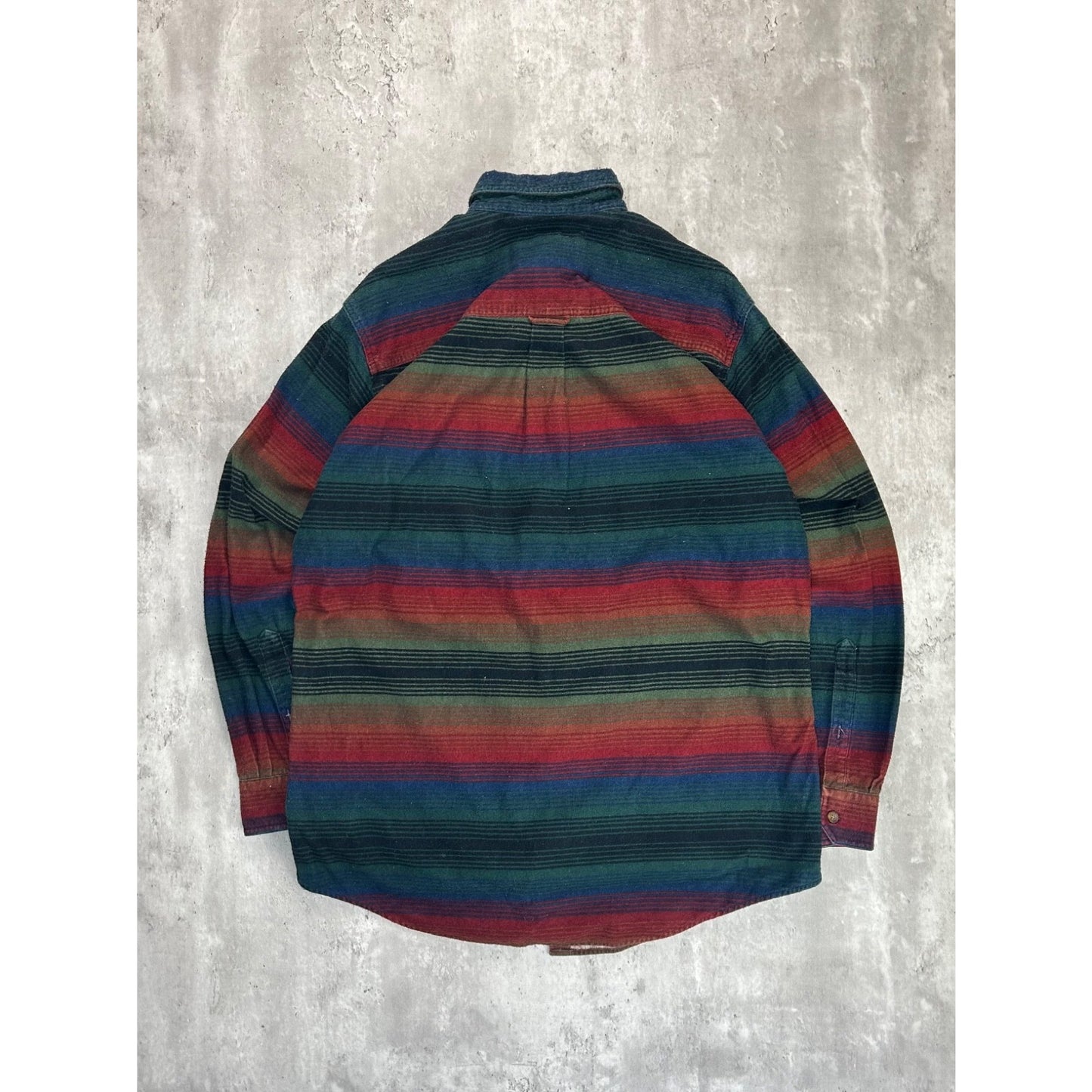 Vintage Woolrich Striped Flannel Long Sleeve Button Up Shirt Size Large