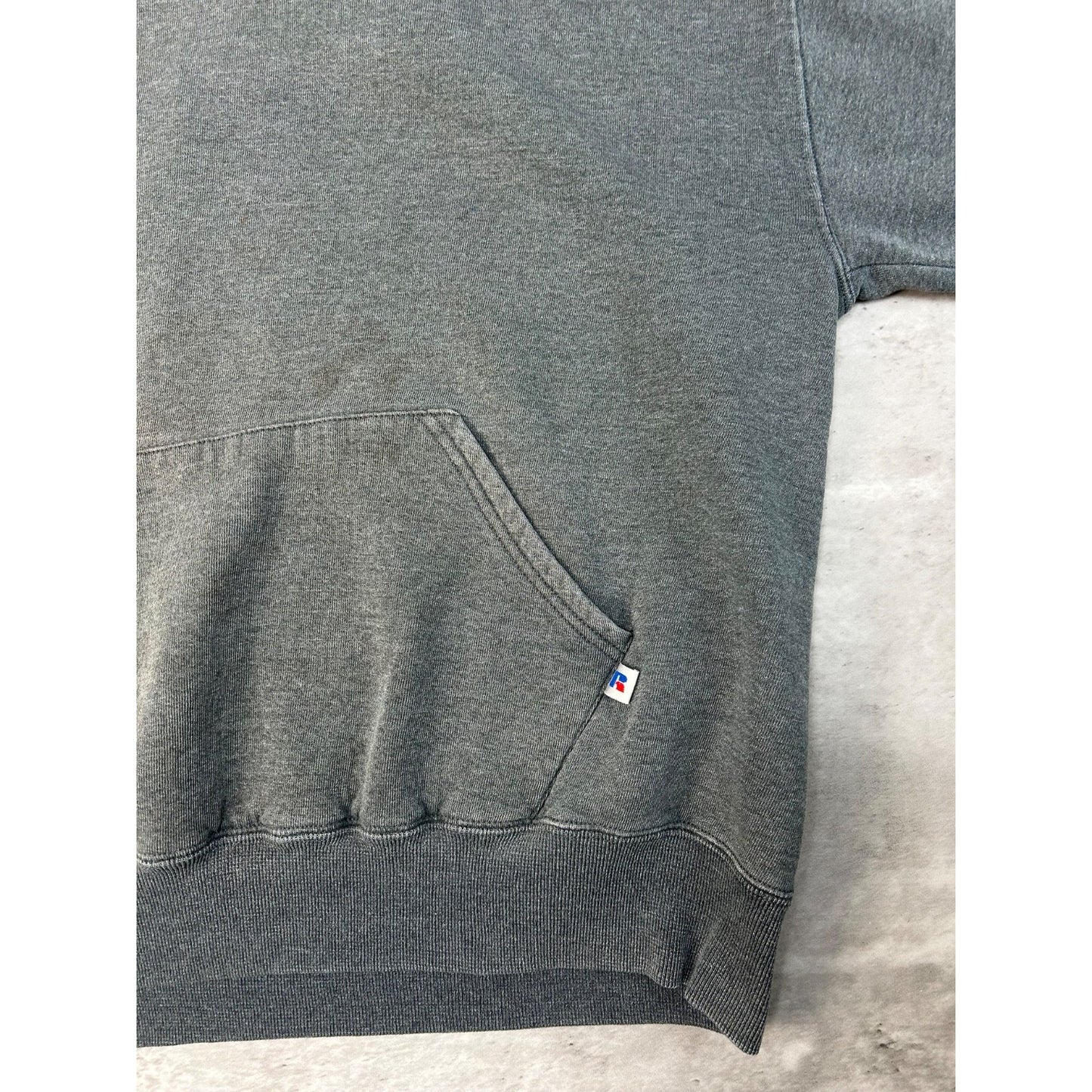Vintage Russell Athletics Blank Pullover Charcoal Gray Hooded Sweatshirt Large