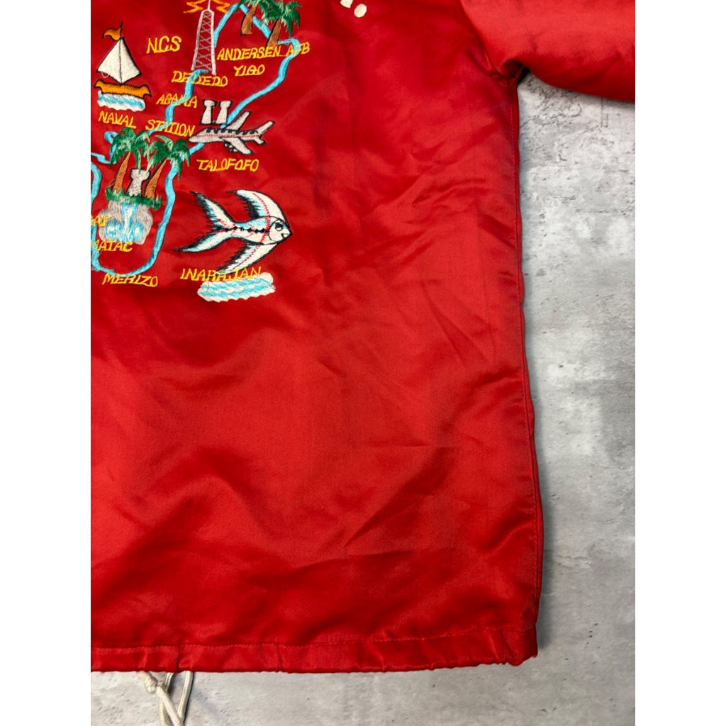 70s/80s Guam USA Embroidered Lightweight Varsity Souvenir Jacket Size Small