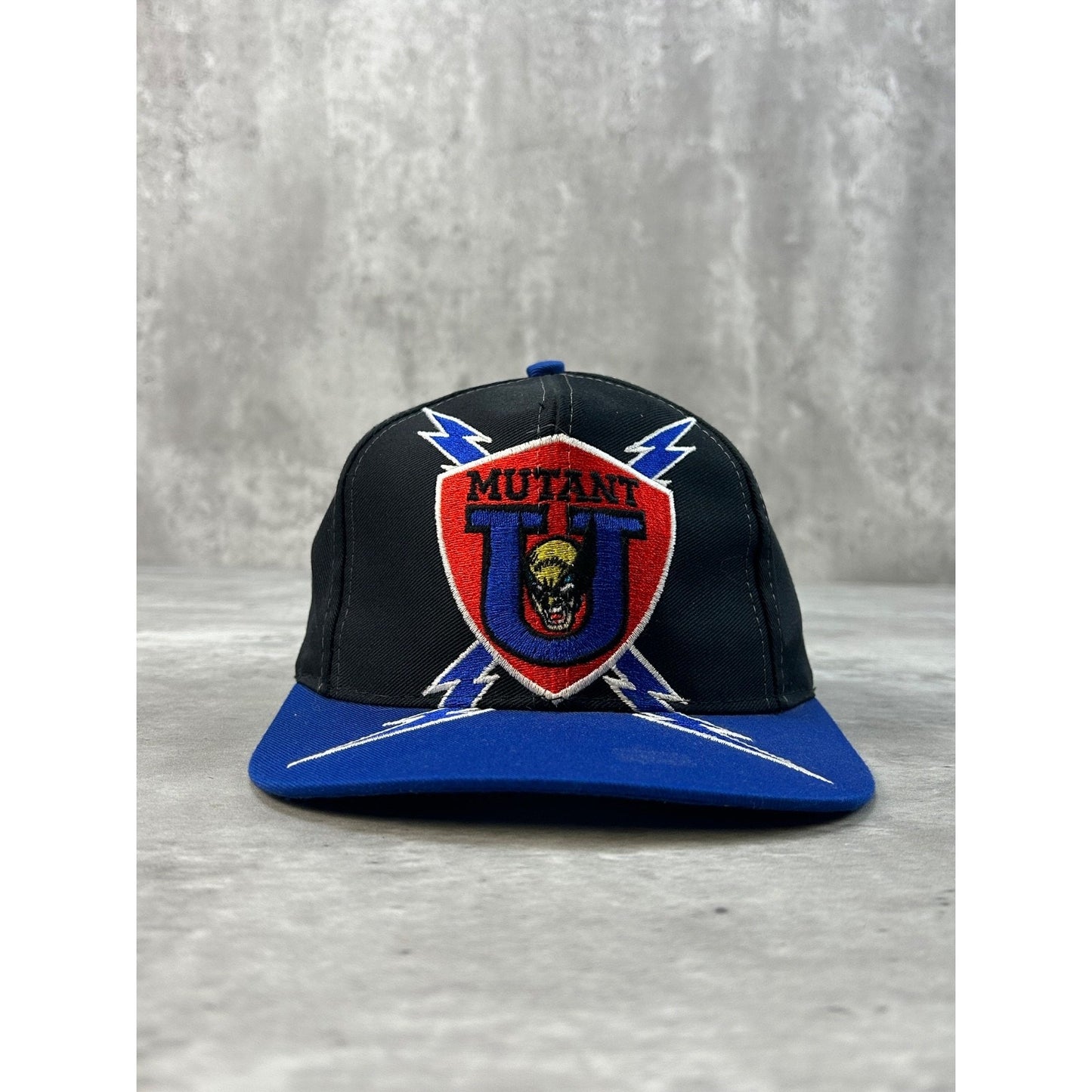 Vintage 90s X-Men Mutant U Wolverines Embroidered Comic Snapback Hat OSFA