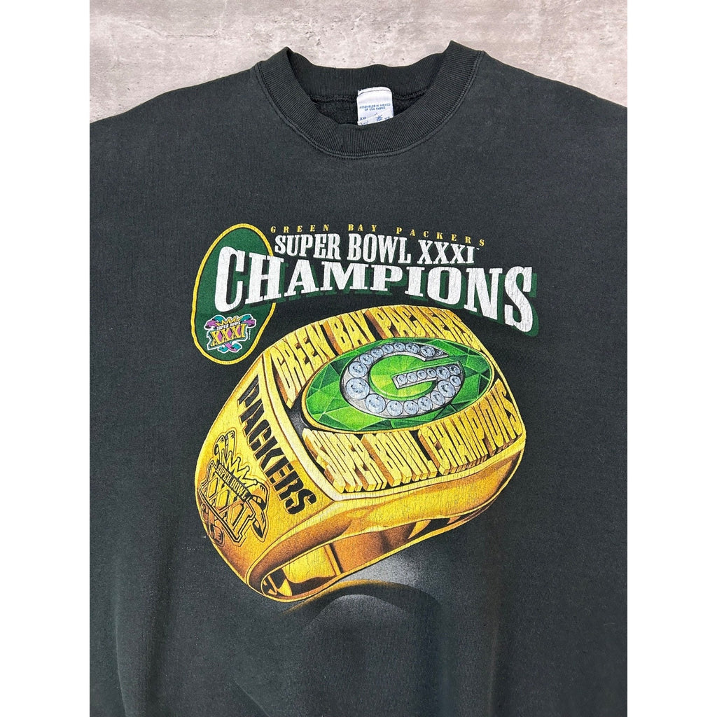 Vintage 1997 Green Bay Packers NFL Super Bowl XXXI Champs Sweatshirt Size 2XL