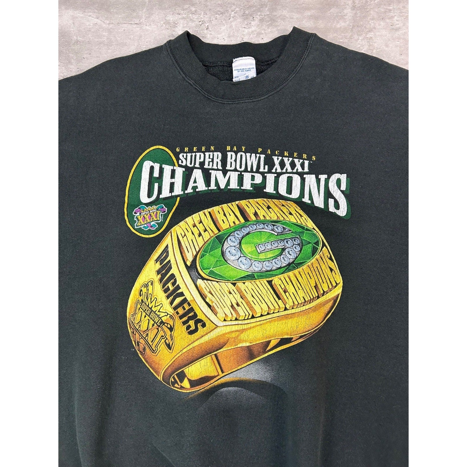 Vintage 1997 Green Bay Packers NFL Super Bowl XXXI Champs Sweatshirt Size 2XL