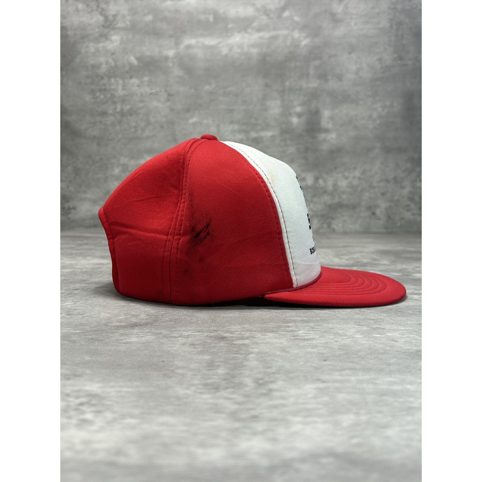 Vintage 90s Snap On Spellout Graphic Foam Two Tone Snapback Hat OSFA