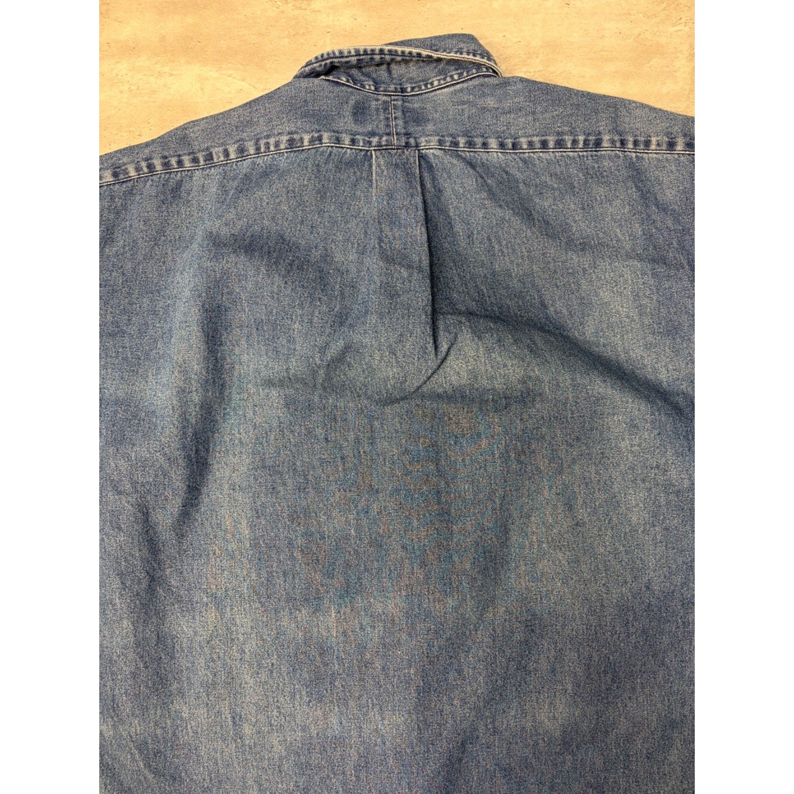 Vintage Polo Ralph Lauren Embroidered Pony Dark Wash Button Up Shirt Size XL