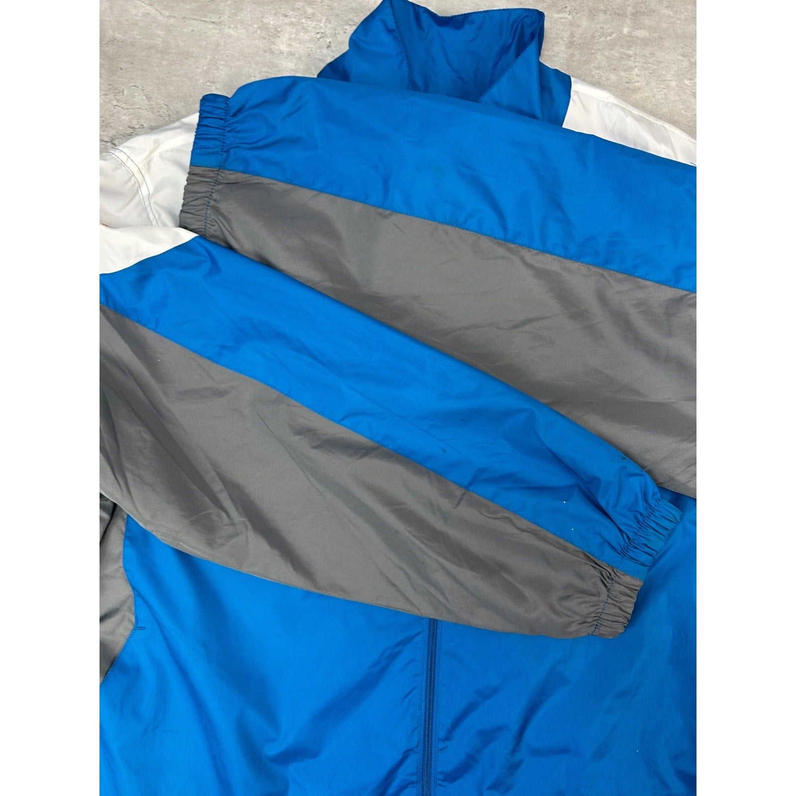 Vintage Detroit Lions NFL Embroidered Full Zip Nylon Windbreaker Jacket Size XL