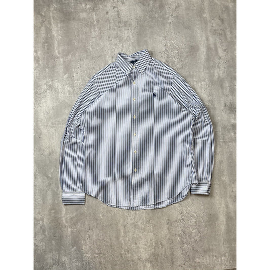 Vintage Polo Ralph Lauren Striped Long Sleeve Button Up Shirt Size Medium