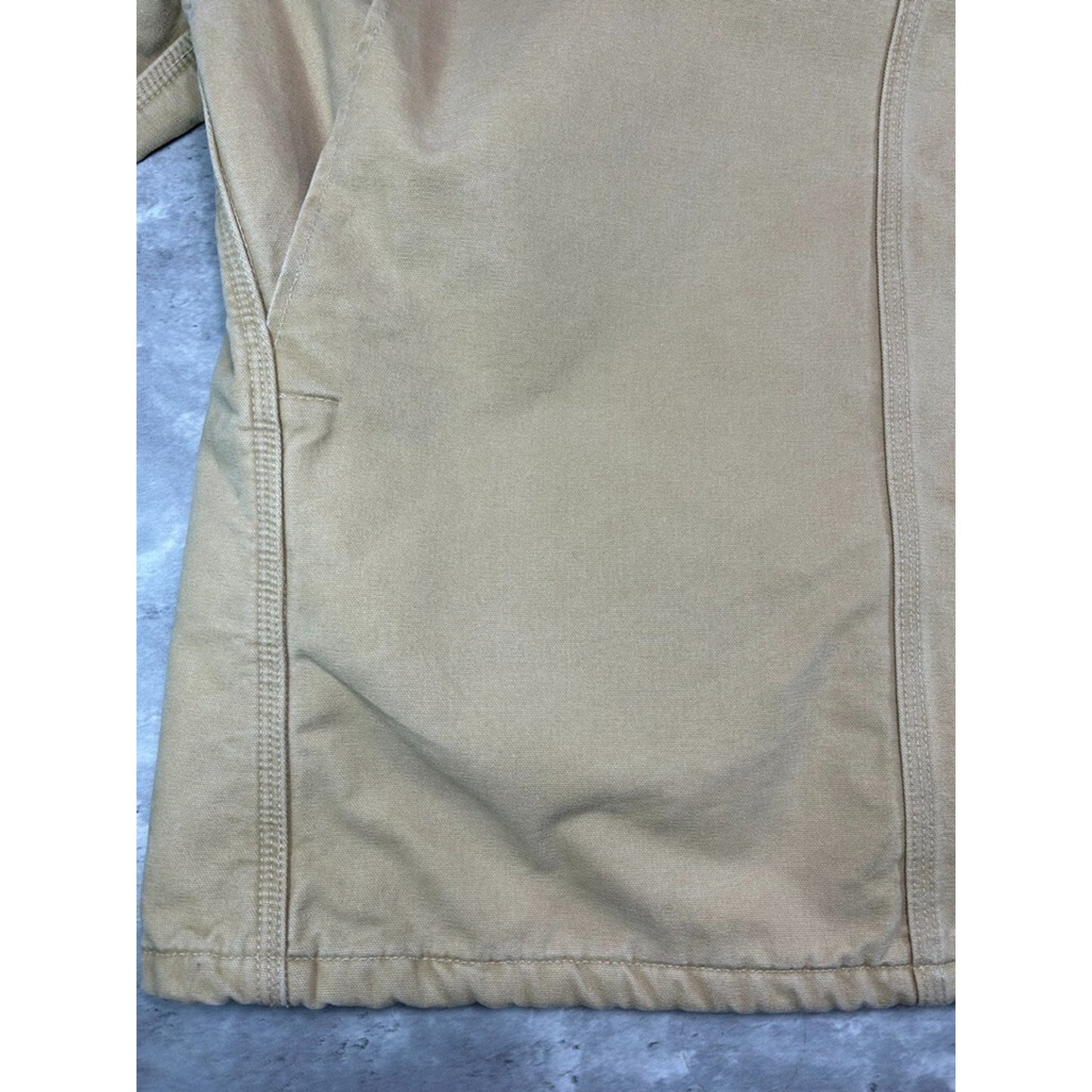 Vintage Carhartt Blanket Lined Canvas Workwear Chore Jacket Size XL Beige