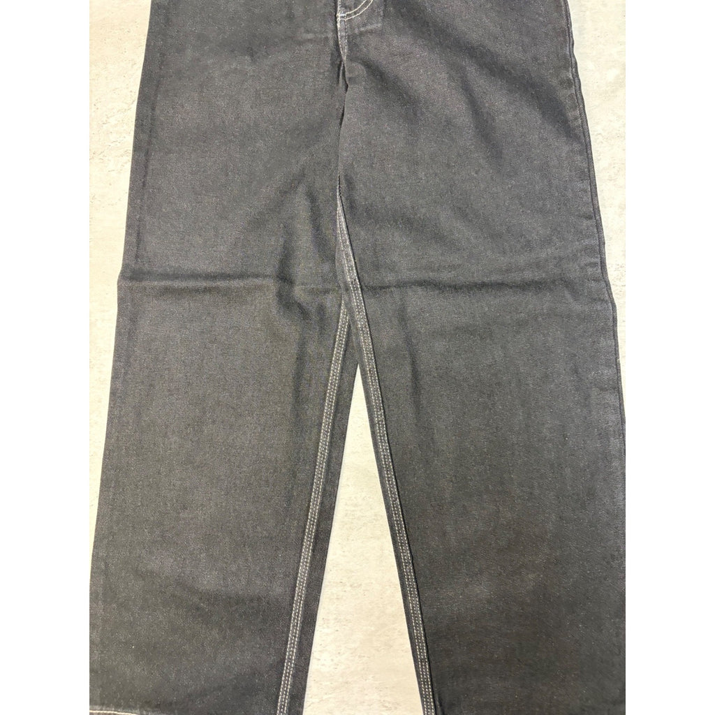 Vintage Y2K Womens Johnny Blaze Embroidered Script Black Wash Denim Pants