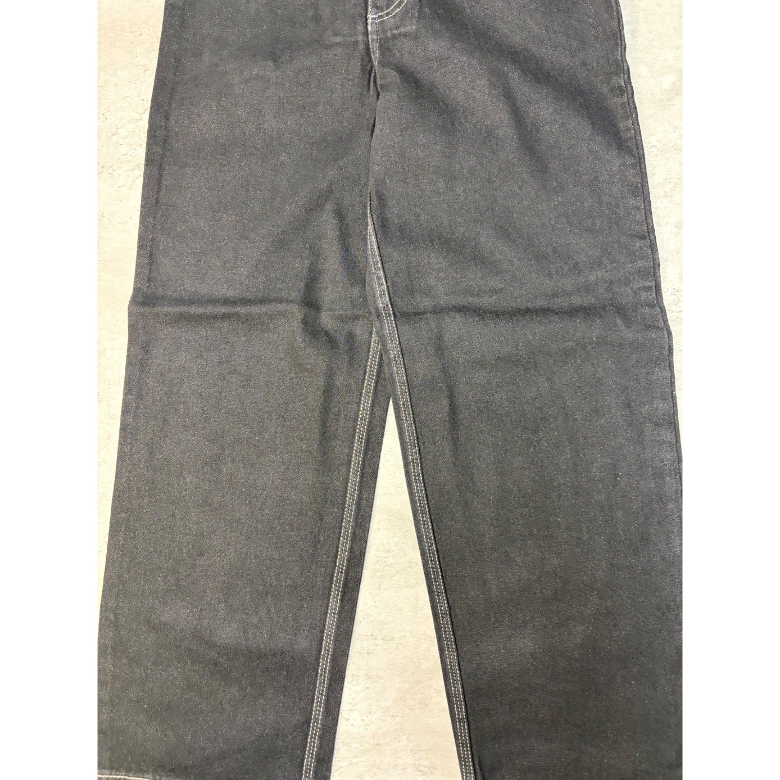 Vintage Y2K Womens Johnny Blaze Embroidered Script Black Wash Denim Pants