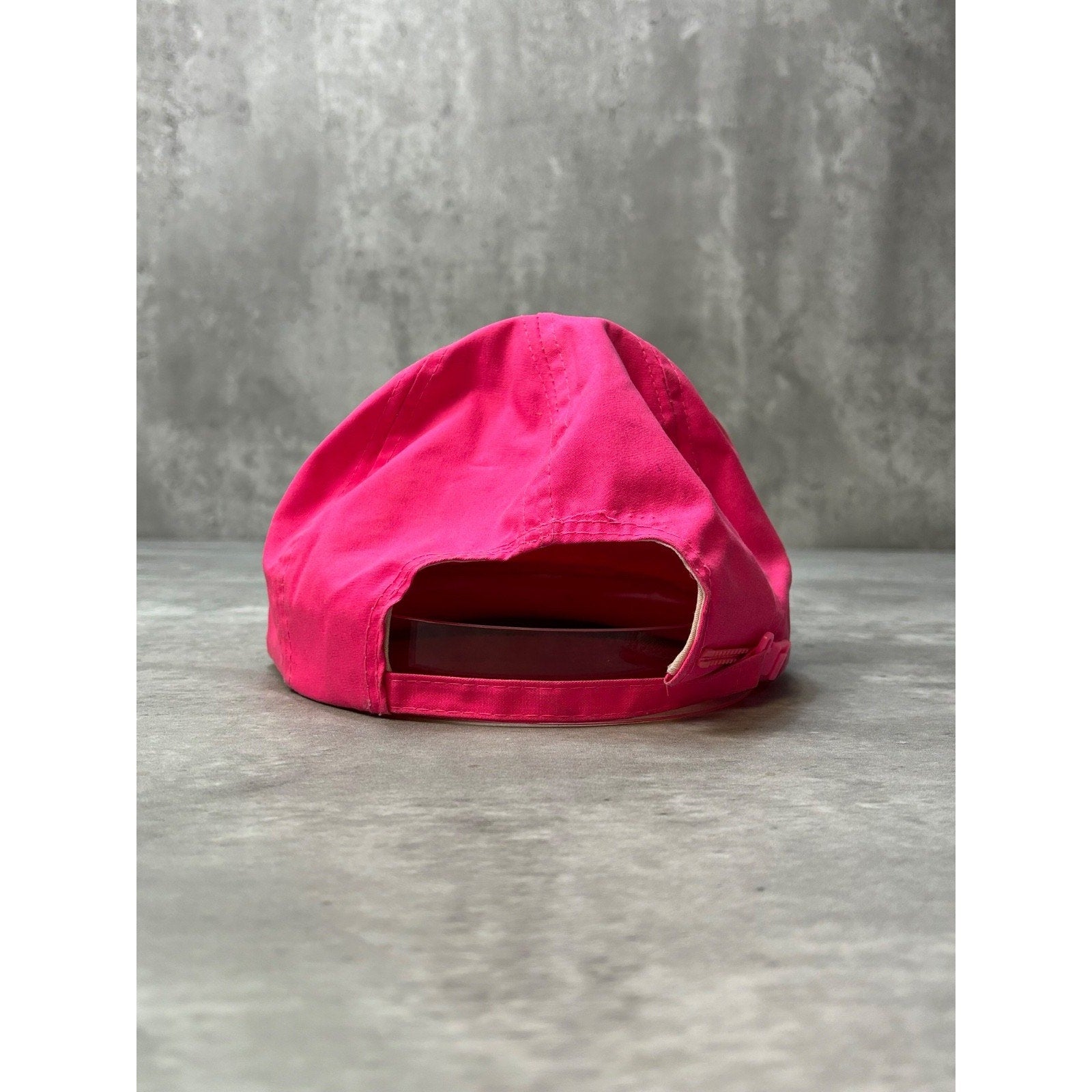 Vintage 90s J&J Discount Spellout Graphic Pink Strapback Hat OSFA