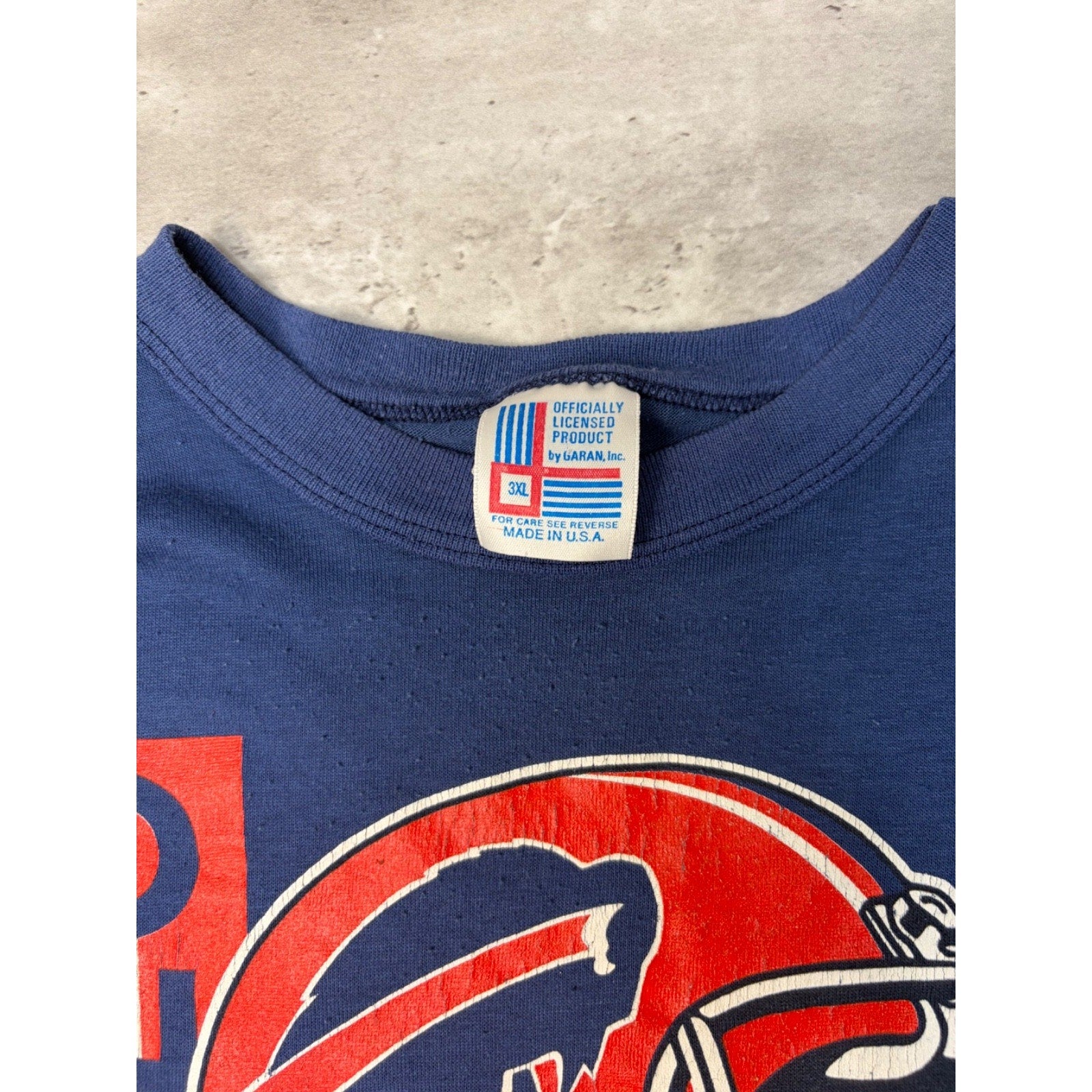 Vintage 90s Buffalo Bills NFL Helmet Graphic Spellout T-Shirt Size 3XL