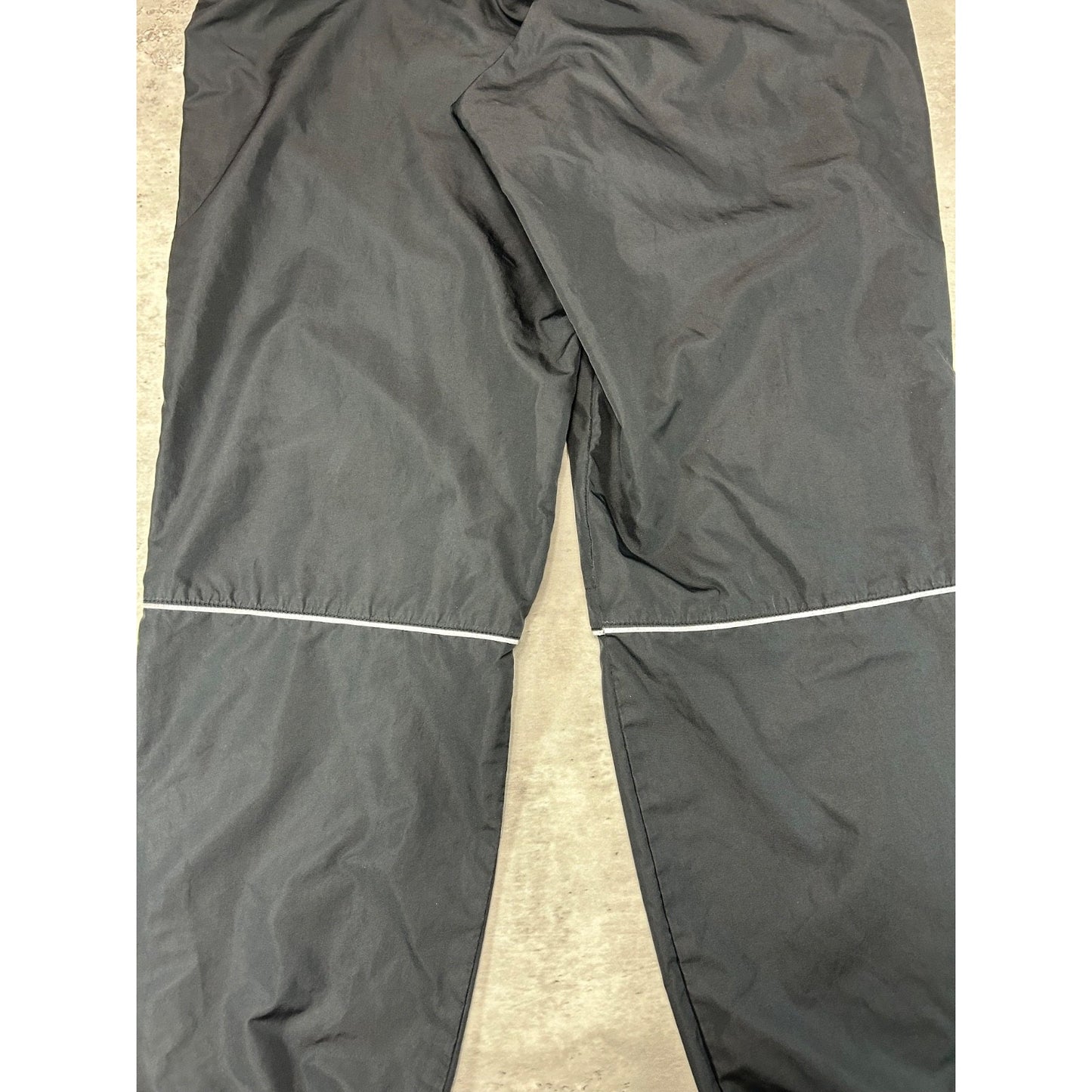 Vintage Nike Embroidered Swoosh Windbreaker Pants Size Small Black