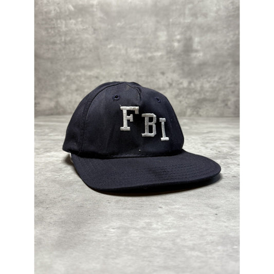 Vintage 90s FBI Embroidered Spellout Snapback Hat Large