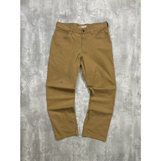 Carhartt Relaxed Fit Canvas Workwear Five Pocket Pants Size 34 Beige