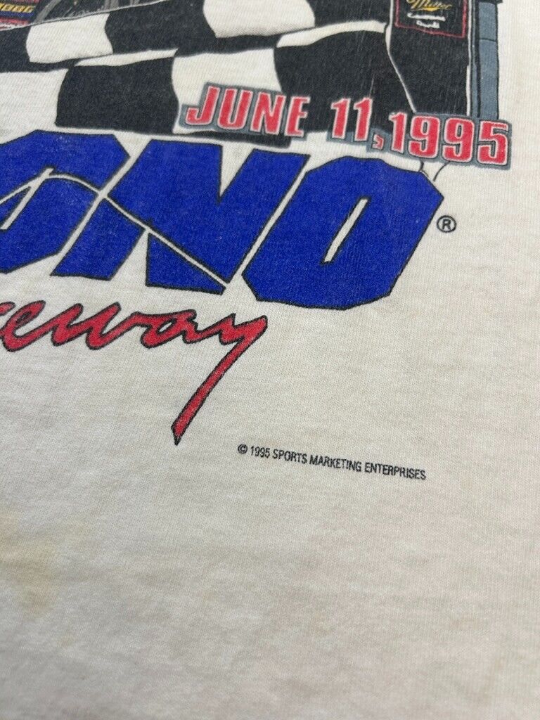 Vintage 1995 UAW-GM Teamwork 500 Pocono Raceway Nascar T-Shirt Size 2XL 90s