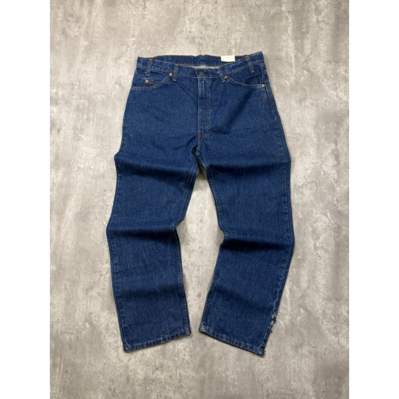 Vintage Levis Orange Tab Straight Leg Regular Fit Dark Wash Denim Pants Size 37