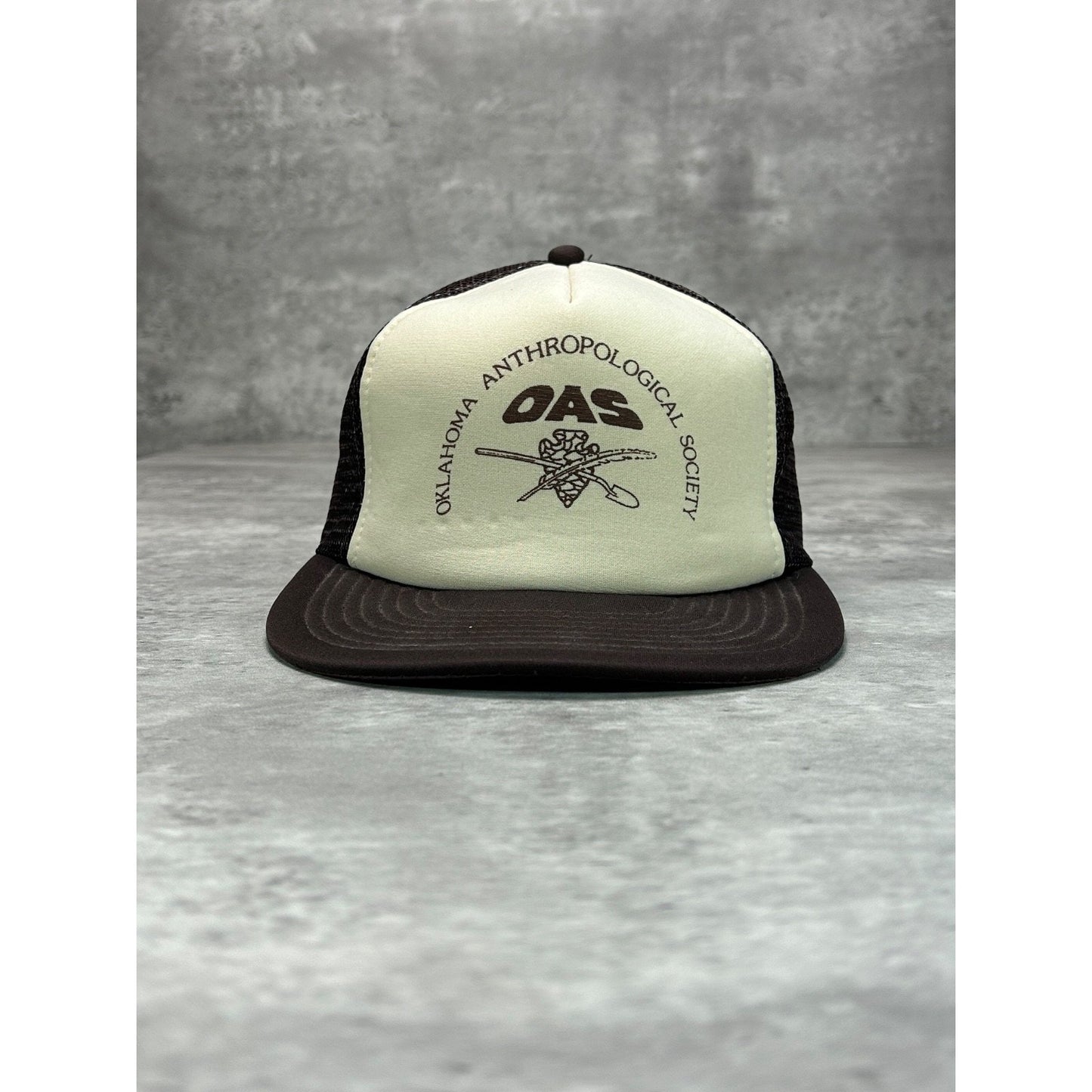 Vintage 80s Oklahoma Anthropological Society Trucker Snapback Hat OSFA