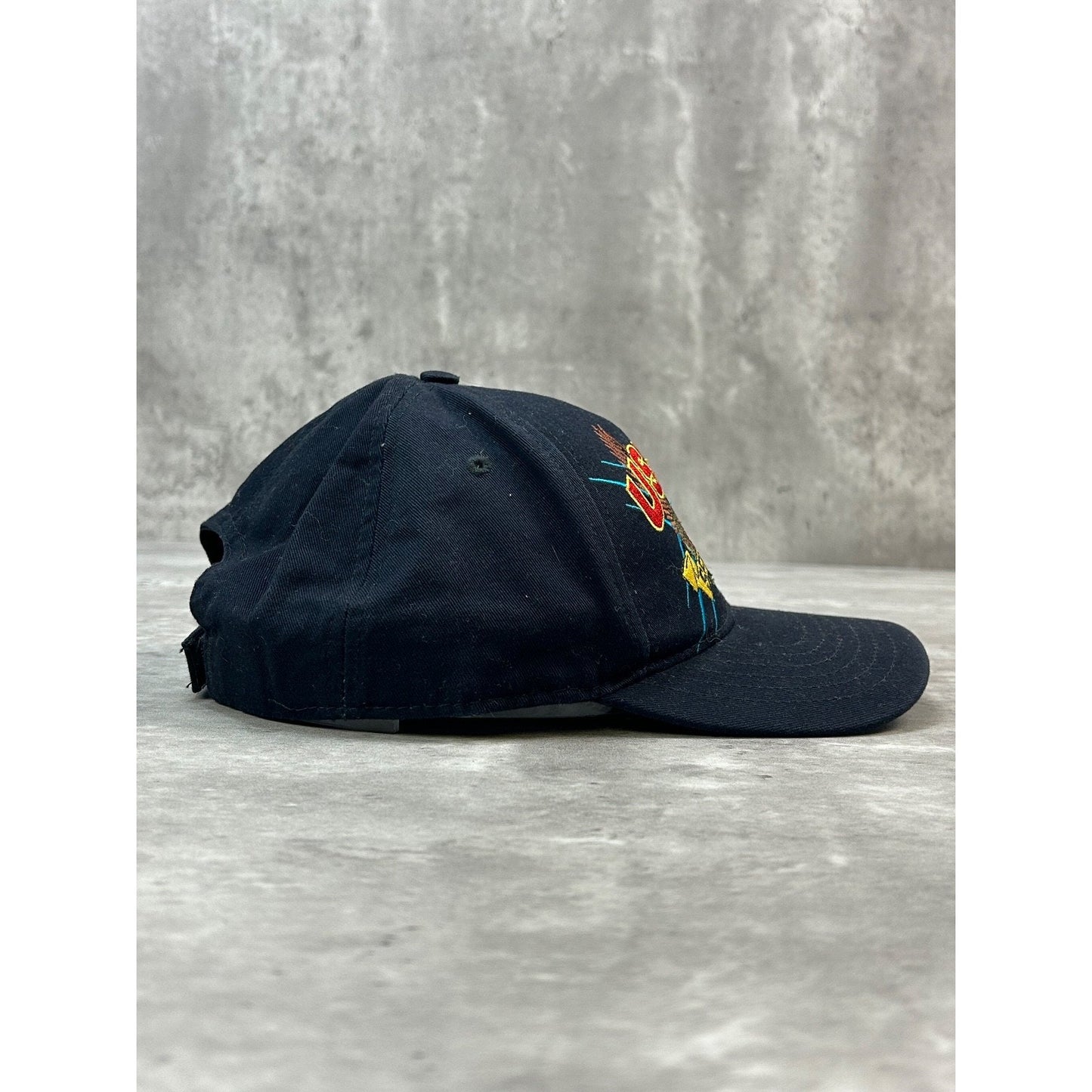 Vintage 90s US Military USMC Semper Fi Embroidered Logo Strapback Hat OSFA