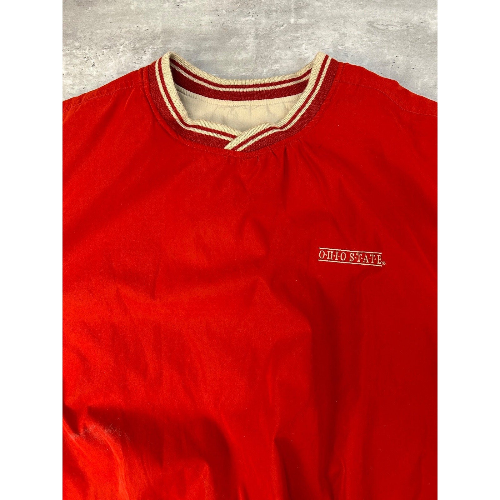 Vintage Ohio State Buckeyes Reversible Pullover Windbreaker Jacket Size Large