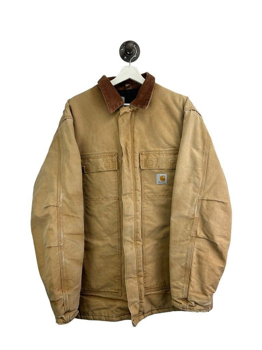 Vintage Carhartt Quilted Lined Canvas Workwear Arctic Coat Jacket Size 2XL Tan