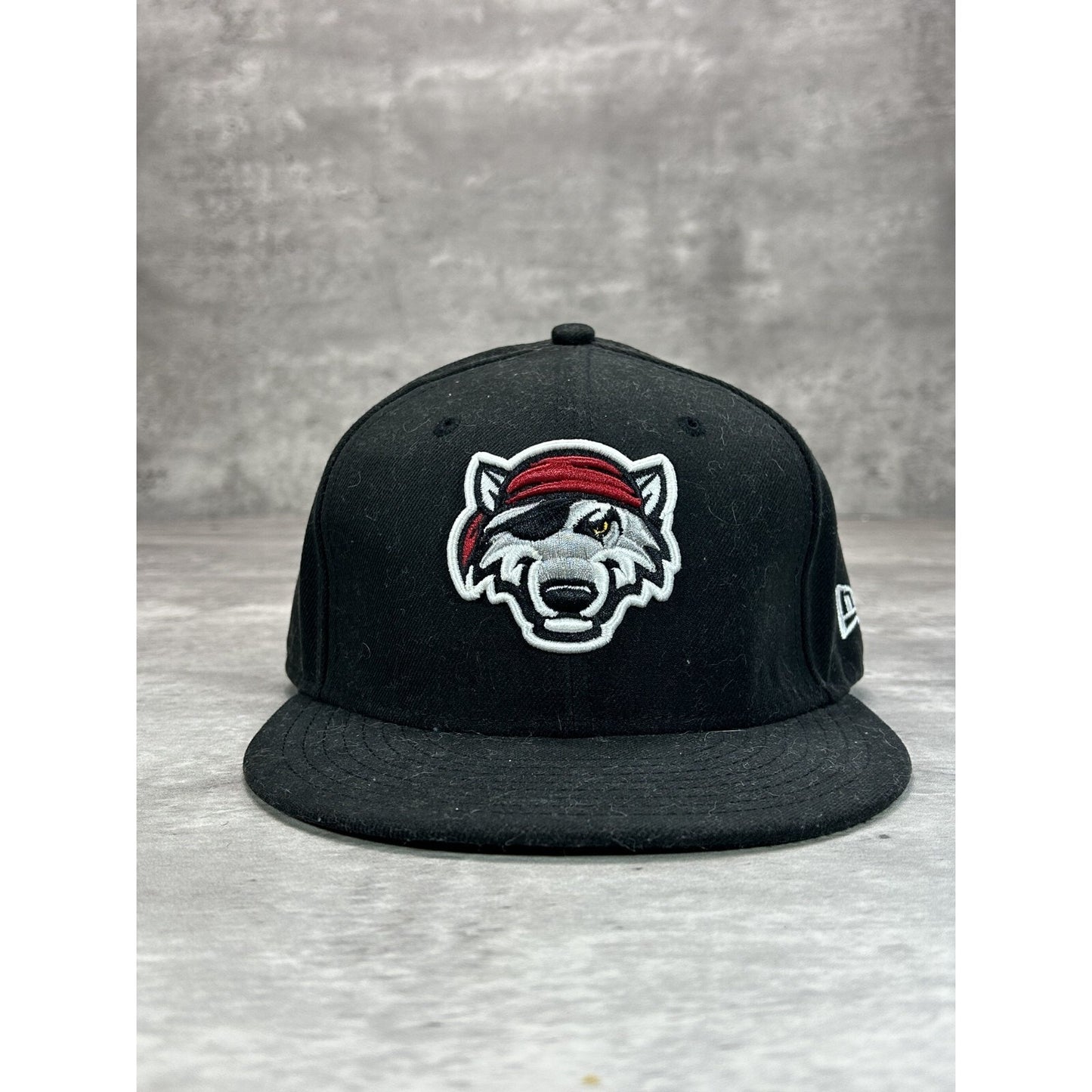 Erie Seawolves MiLB Embroidered Logo Baseball Fitted Hat OSFA Black