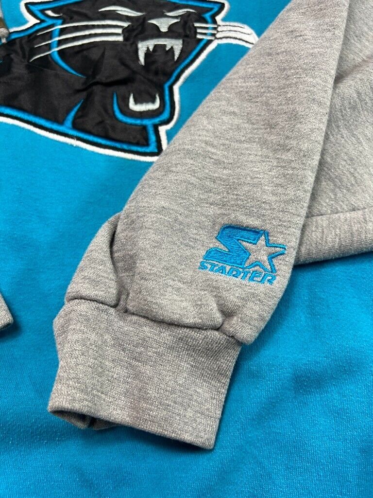 Vtg 90s Carolina Panthers NFL Embroidered Starter Hooded Sweatshirt Size XL