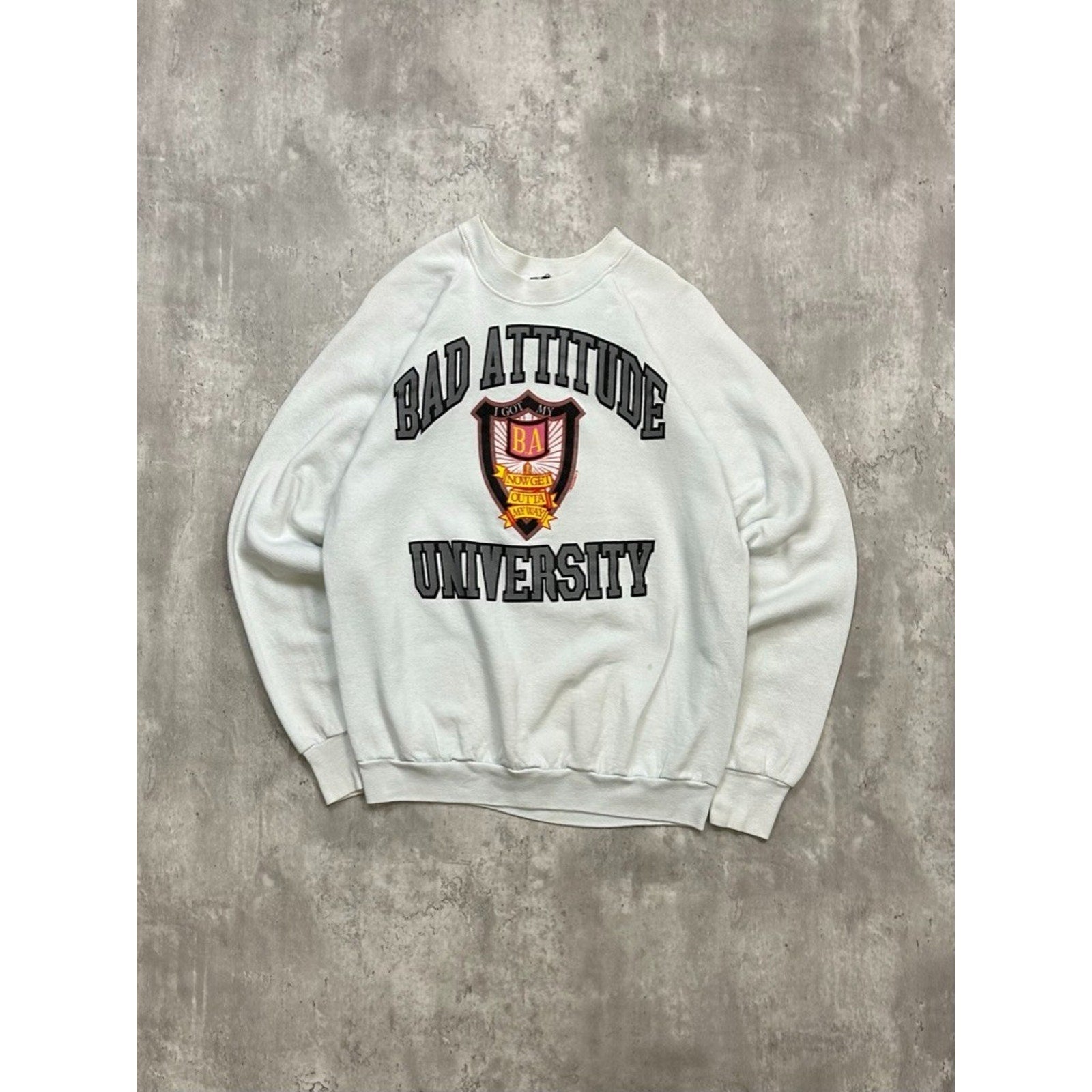 1989 Bad Attitude University Collegiate Style Graphic Sweatshirt Sz Medium