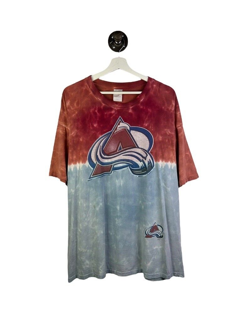 Vintage Colorado Avalanche NHL Logo Graphic Tye Dye T-Shirt Size 2XL