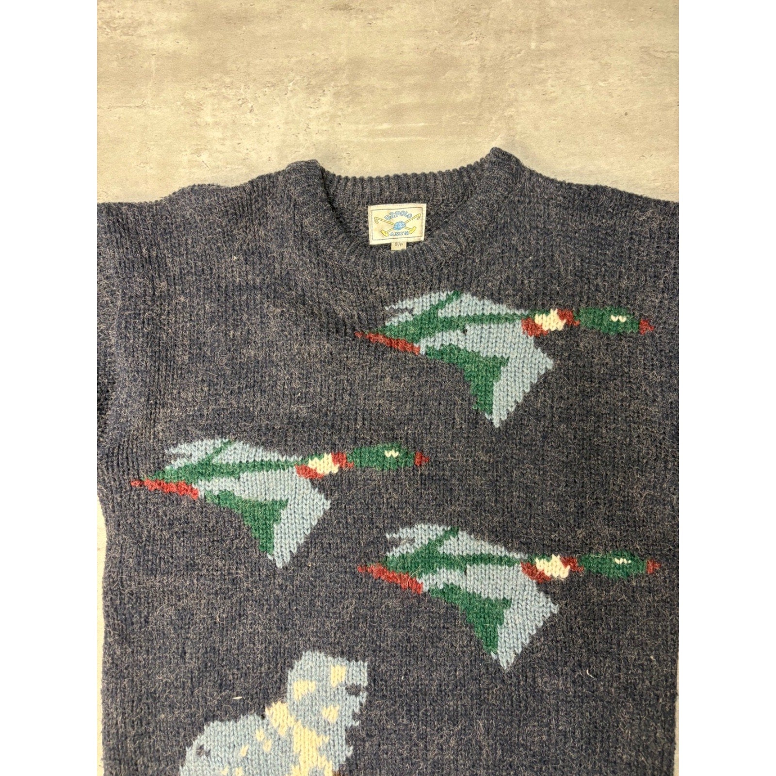 Vintage US Polo Assn Duck Print Pullover Knit Sweater Size Small