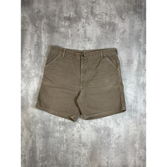 Vintage Carhartt Canvas Workwear Carpenter Shorts Size 41 Beige