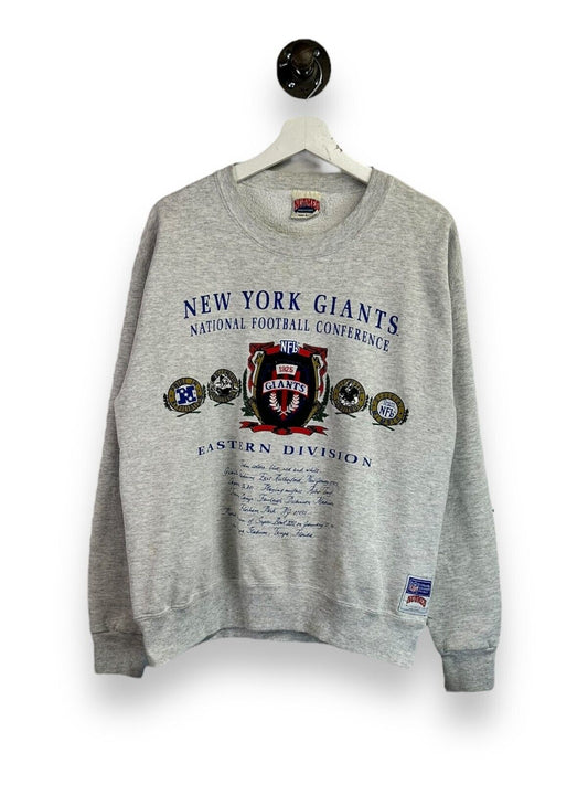 Vintage 90s New York Giants NFL Embroidered Crest Graphic Sweatshirt Size Large