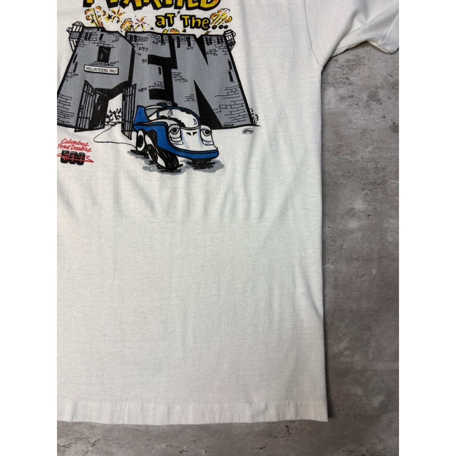 90s Columbus Ford Dealers 500 I Partied At The Pen Racing T-Shirt Size Large