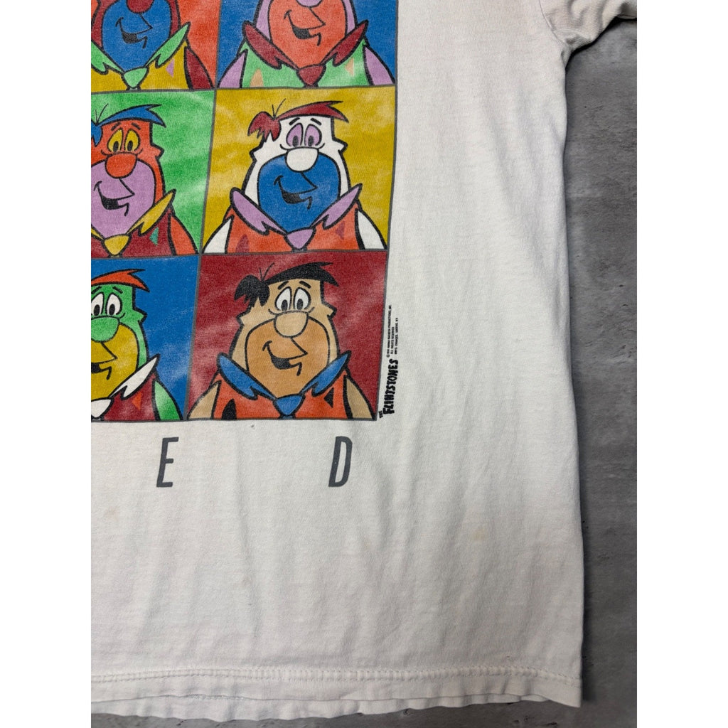 Vintage 1991 Fred Flintstone Warhol Style Cartoon Graphic T-Shirt Size Large