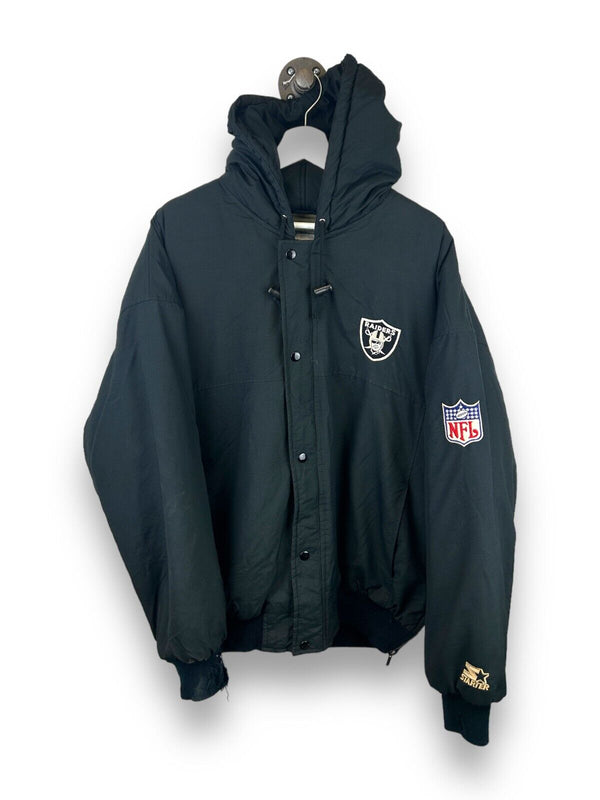 Vintage 80s Los Angeles Raiders NFL Starter Insulated Full Zip Jacket Size Large