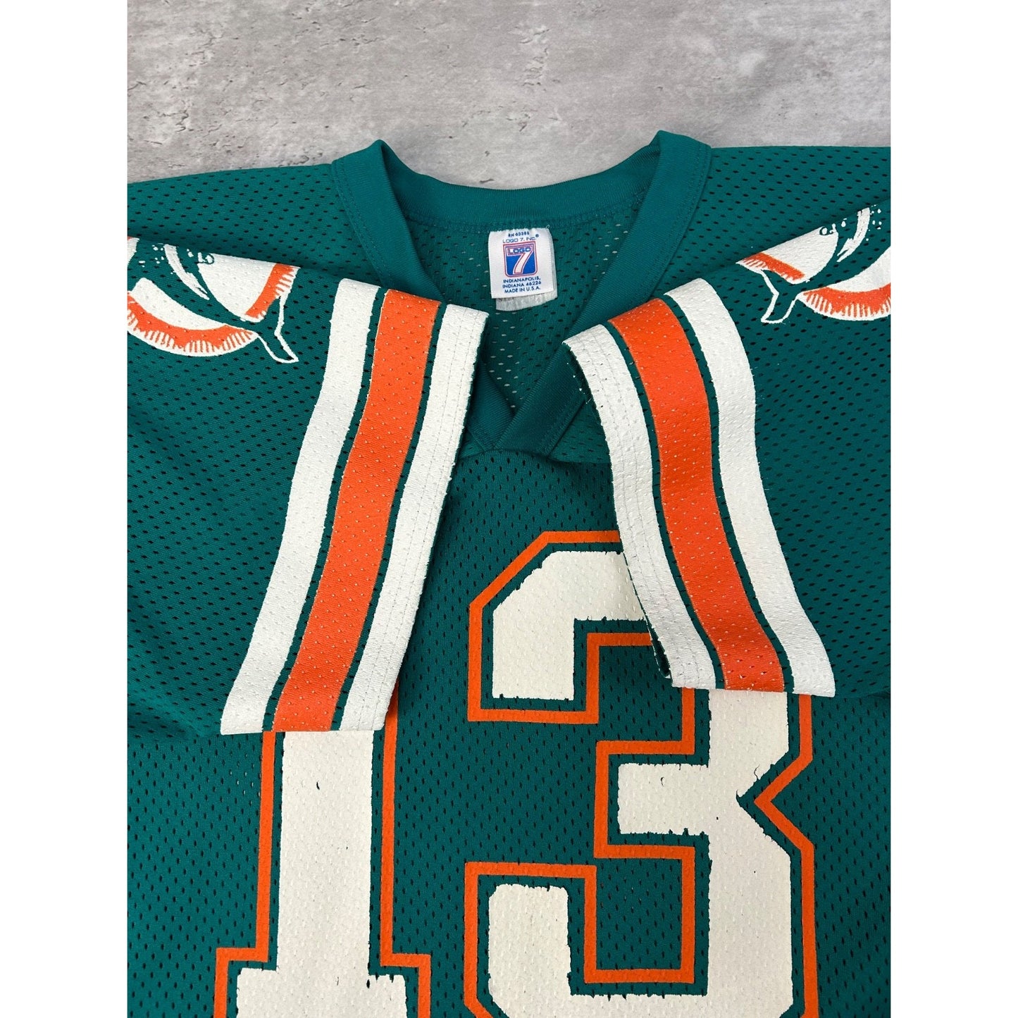 Vintage 90s Dan Marino #13 Miami Dolphins NFL Logo 7 Jersey Size Large