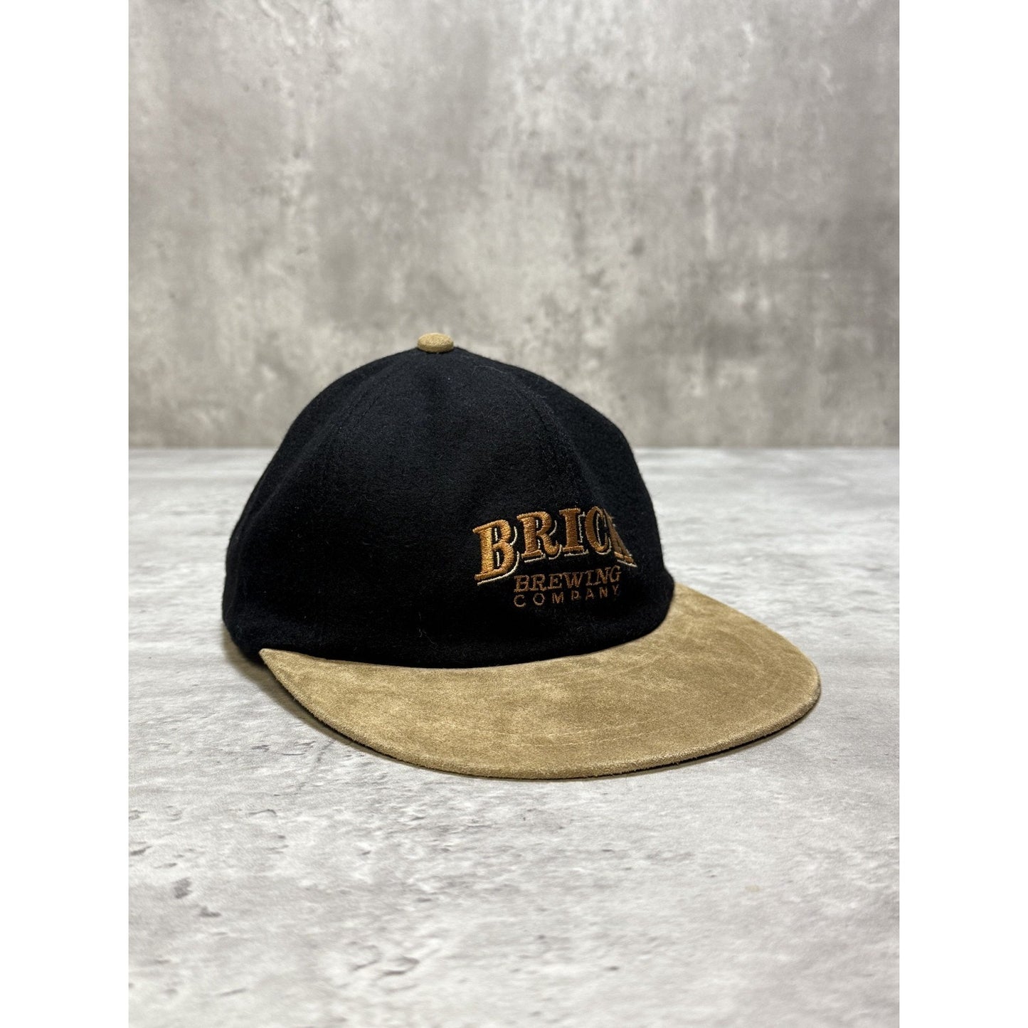 Vintage 90s Brick Brewing Company Two Tone Embroidered Strapback Hat OSFA